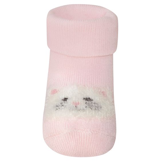 Ewers Erstlingssocken 3er Pack Herzen Katze - Rosa Weiß