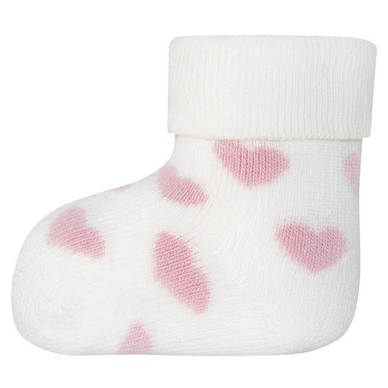 Ewers Erstlingssocken 3er Pack Herzen Katze - Rosa Weiß