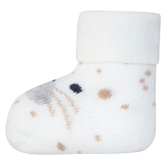 Ewers First Baby Socks 3 Pack - White Beige - Size 0 - 4 months