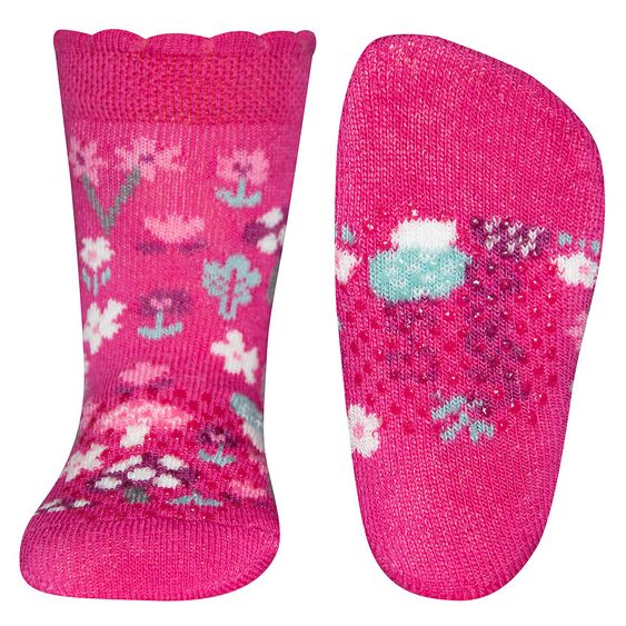Ewers Krabbelsocken Blumen - Pink - Gr. 17/18