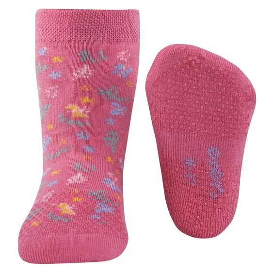 Ewers Krabbelsocken Blumen - Rosa - Gr. 17-18