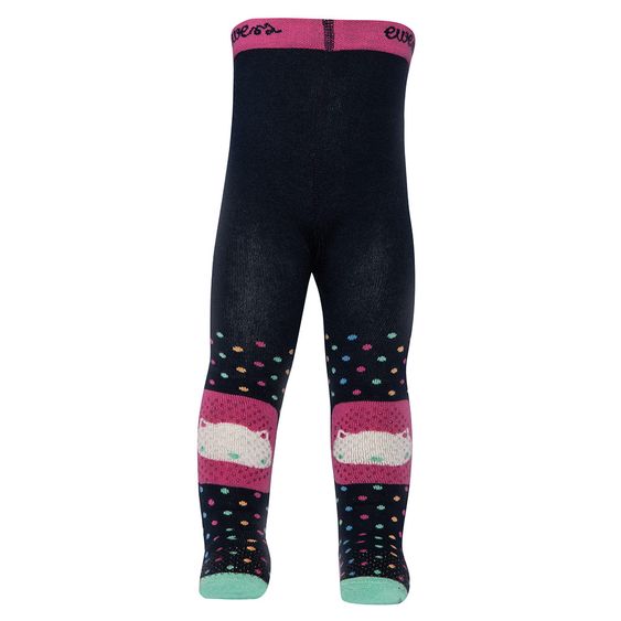 Ewers Krabbelstrumpfhose Katze - Navy Punkte - Gr. 74