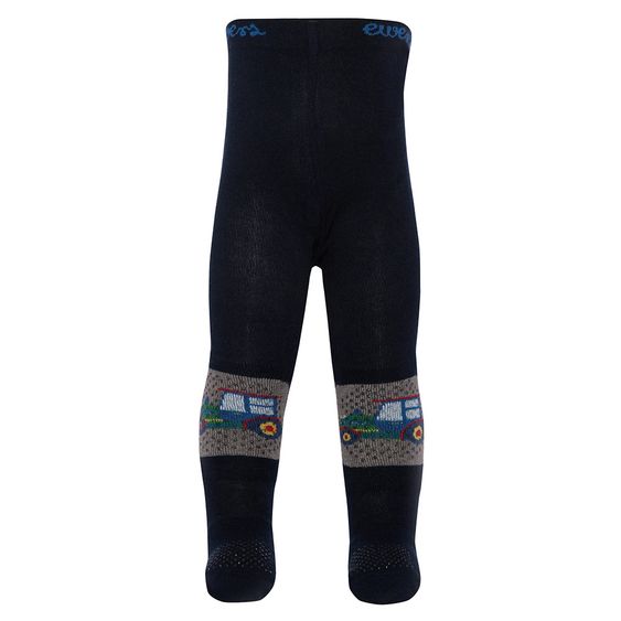 Ewers Krabbelstrumpfhose Traktor - Navy - Gr. 74