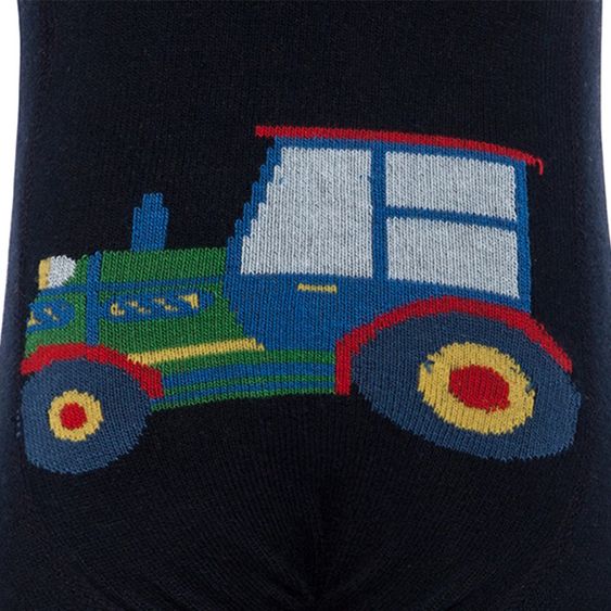 Ewers Krabbelstrumpfhose Traktor - Navy - Gr. 74