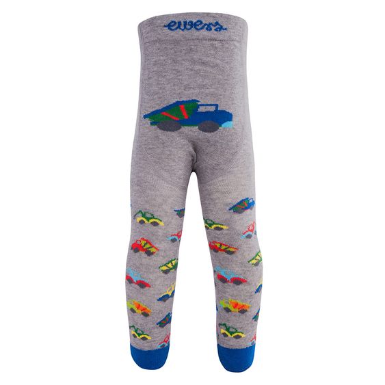 Ewers Krabbelstumpfhose - Baustellenfahrzeuge Grau Melange - Gr. 68