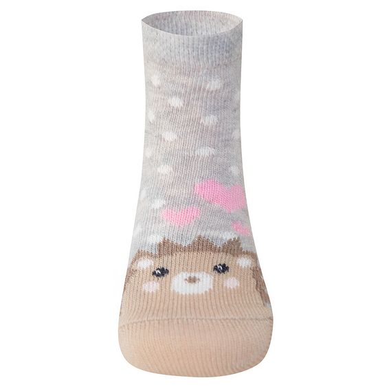 Ewers Socken 2er Pack - Igel Rosa Grau Melange - Gr. 16/17