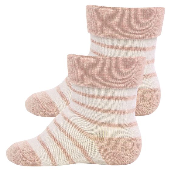 Ewers Socken 2er Pack - Ringel Beige Weiß - Gr. 16-17