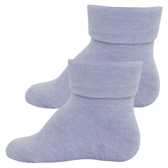Ewers Socken 2er Pack - Ringel Blau Melange Weiß - Gr. 16-17