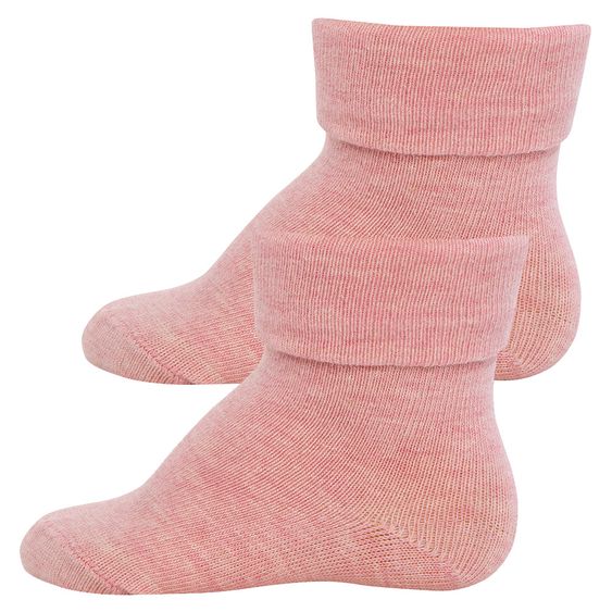 Ewers Socken 2er Pack - Ringel Rosa Melange Weiß - Gr. 16-17