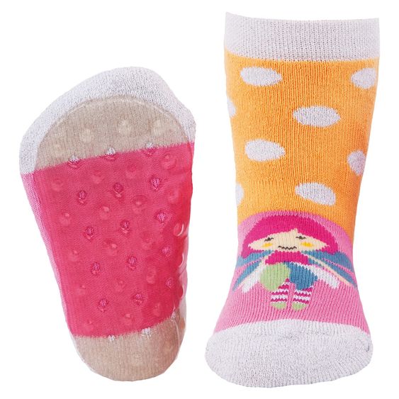 Ewers Socken Stoppi - Fee Rosa Orange Weiß - Gr. 19-20