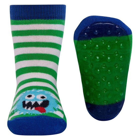 Ewers Socken Stoppi - Monster Blau Grün Weiß - Gr. 19-20