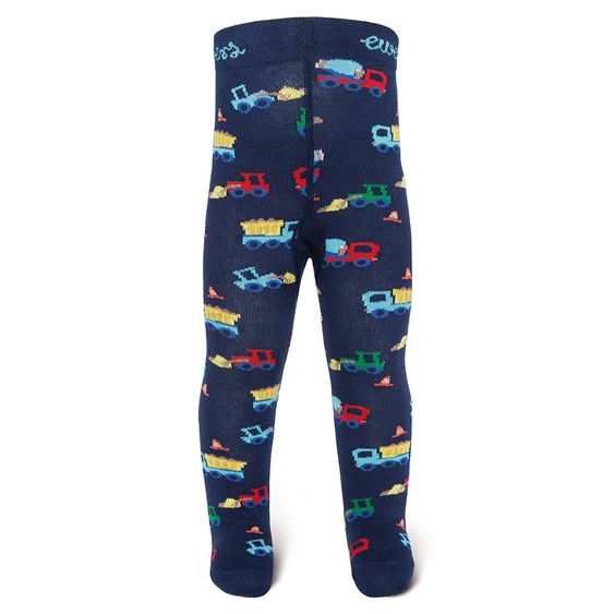 Ewers Strumpfhose - Baufahrzeuge Dunkelblau - Gr. 62