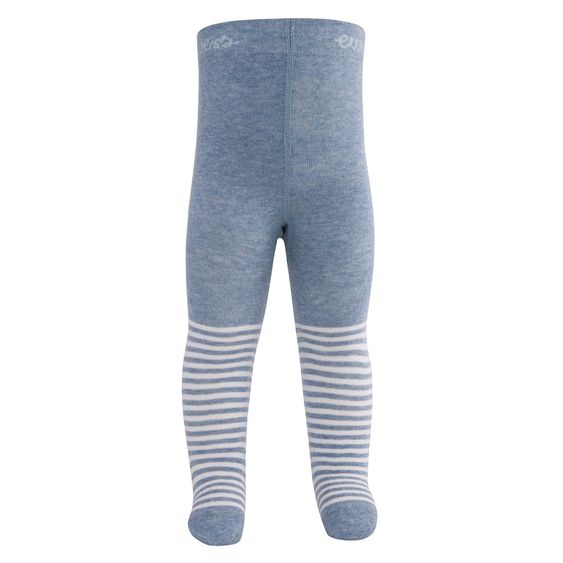 Ewers Strumpfhose Polizei - Ringel Blau Melange Weiß - Gr. 62