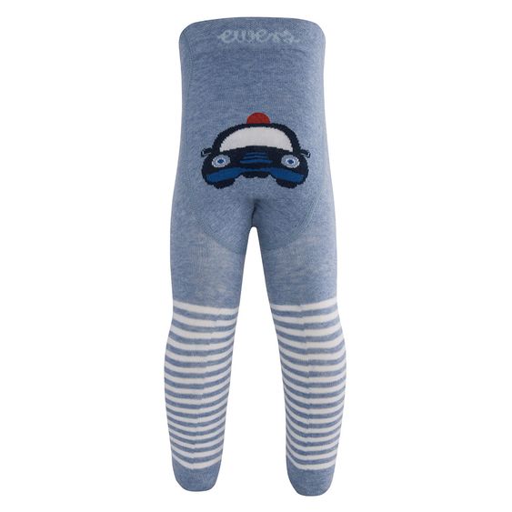 Ewers Strumpfhose Polizei - Ringel Blau Melange Weiß - Gr. 62