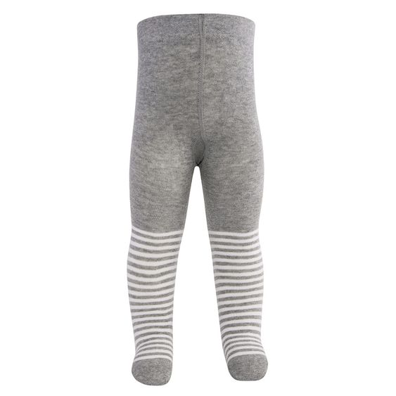 Ewers Strumpfhose Polizei - Ringel Grau Melange Weiß - Gr. 62