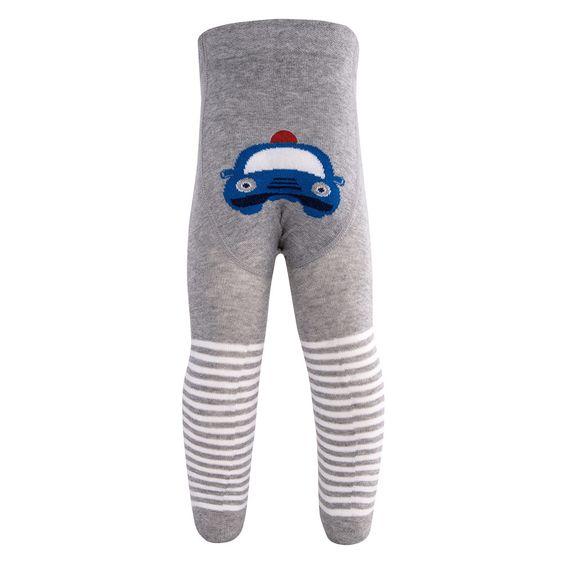 Ewers Strumpfhose Polizei - Ringel Grau Melange Weiß - Gr. 62