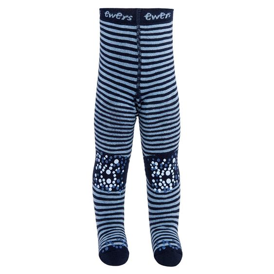 Ewers Thermo-Krabbelstrumpfhose Ringel - Blau Marine - Gr. 74