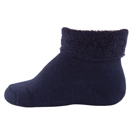 Ewers Wollsocken Wolly mit Umschlag - Navy - Gr. 16-17