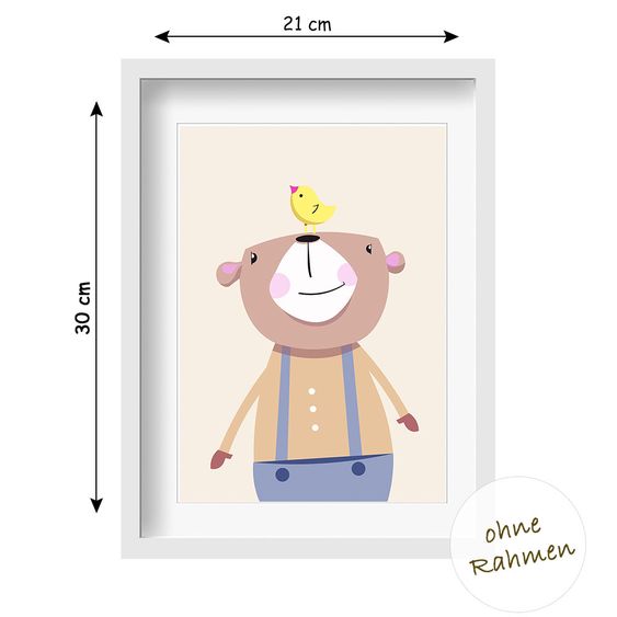 Fabeltal Kinderzimmer-Bild Bruno Bär - A4