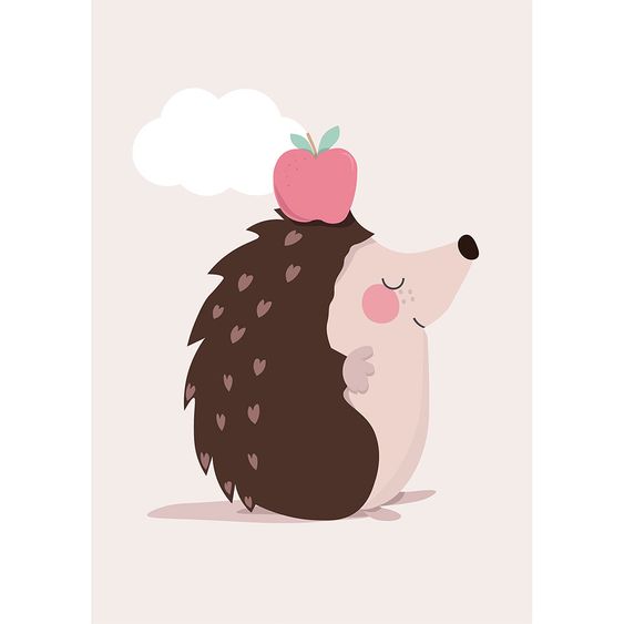 Fabeltal Kids room picture Isa hedgehog - A4