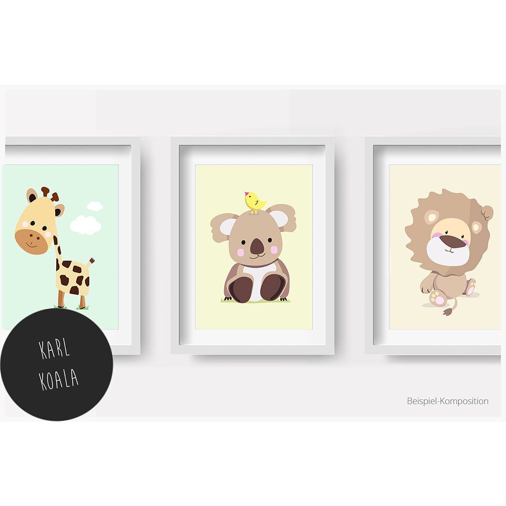 Fabeltal Kinderzimmer-Bild Karl Koala - A4