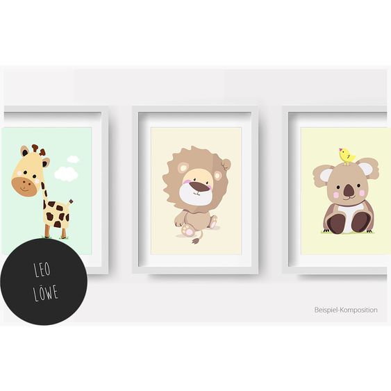 Fabeltal Kinderzimmer-Bild Leo Löwe - A4