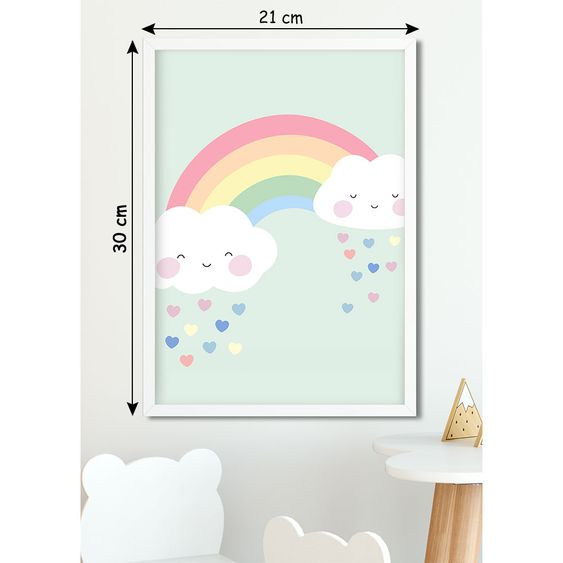 Fabeltal Children room picture rainbow - Blue - A4