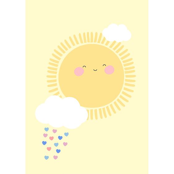 Fabeltal Kinderzimmer-Bild Sonne - A4