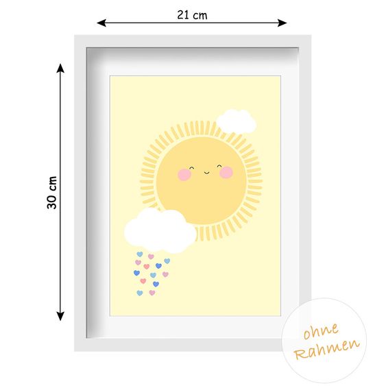 Fabeltal Kinderzimmer-Bild Sonne - A4