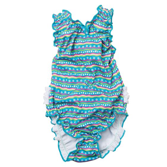 Fashy Badeanzug mit Windelhöschen - Streifen Blau - Gr. 74/80