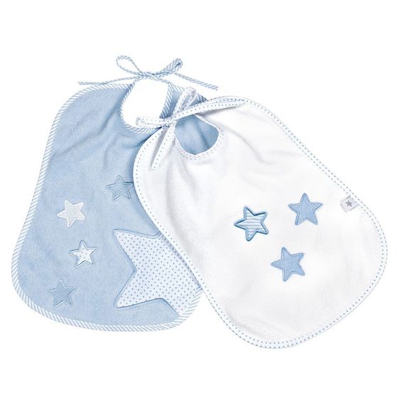Fashy Binde-Lätzchen 2er Pack Frottee - Sterne Light Blue