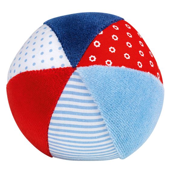Fashy Stoffball mit Rassel 9 cm - Blau Rot