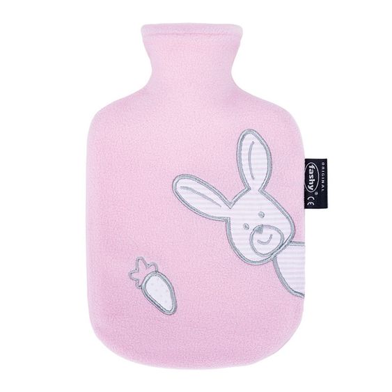 Fashy Wärmflasche 0,8 l mit Flauschbezug - Rosa