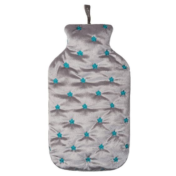 Fashy Wärmflasche 2,0 L mit Kuschelbezug - Silver Stars