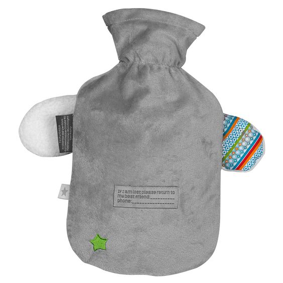 Fashy Wärmflasche mit Flauschbezug 0,8 l - Hund - Grau