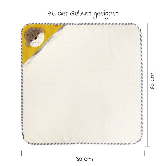 Fehn 2-tlg. Bade-Set - Kapuzenbadetuch & Badetier - Otter