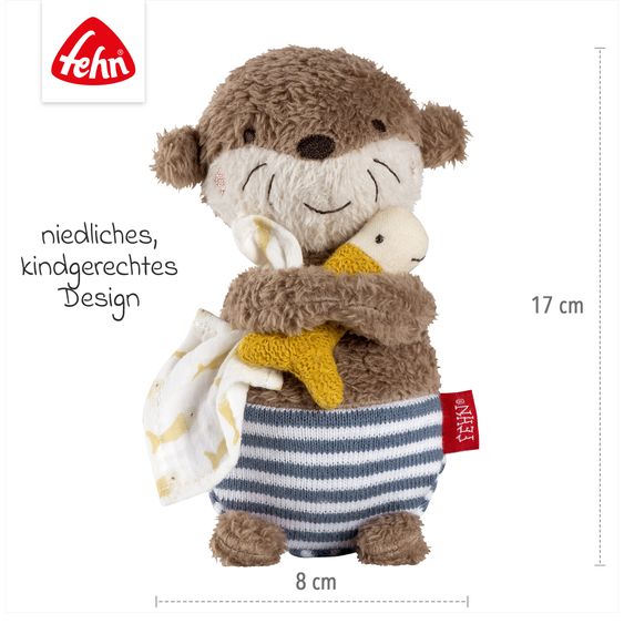 Fehn 2-tlg. Bade-Set - Kapuzenbadetuch & Badetier - Otter