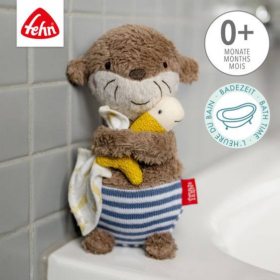 Fehn 2-tlg. Bade-Set - Kapuzenbadetuch & Badetier - Otter