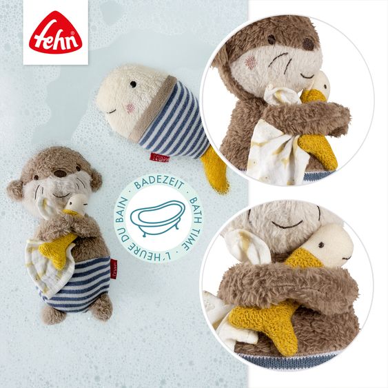 Fehn 2-tlg. Bade-Set - Kapuzenbadetuch & Badetier - Otter