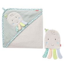 2-tlg. Bade-Set - Kapuzenbadetuch & Waschhandschuh Oktopus - Meereskinder