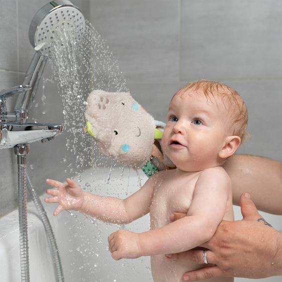 Fehn Set da bagno 2 pezzi - telo da bagno con cappuccio e guanto da bagno polipo - bambini del mare