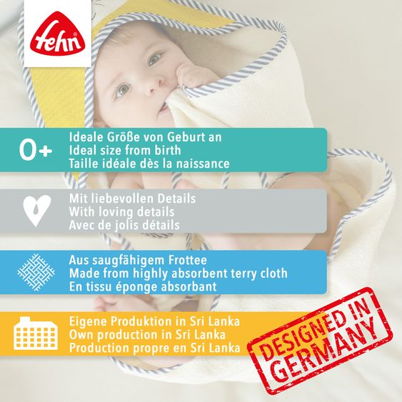Fehn Set Bain 2 Pièces - Cape De Bain À Capuche & Gant De Toilette - Loutre
