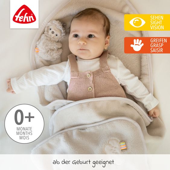 Fehn 2-tlg. Set Kuscheldecke + Greifling 75 x 100 cm - Faultier