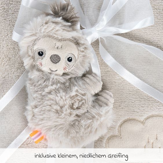 Fehn 2-tlg. Set Kuscheldecke + Greifling 75 x 100 cm - Faultier