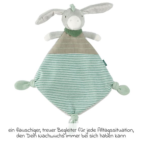 Fehn 3-tlg. Geschenk-Set zur Geburt Eselchen Exklusiv - Spieluhr + Schmusetuch + Greifling