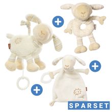3-tlg. Geschenk-Set zur Geburt Schaf Baby Love - Spieluhr + Schmusetuch + Greifling