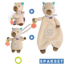 3-tlg. Geschenk-Set zur Geburt - Schmusetuch, Spieluhr & Greifling - Capybara