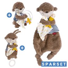 3-tlg. Geschenk-Set zur Geburt Schmusetuch, Spieluhr & Greifling - Otter