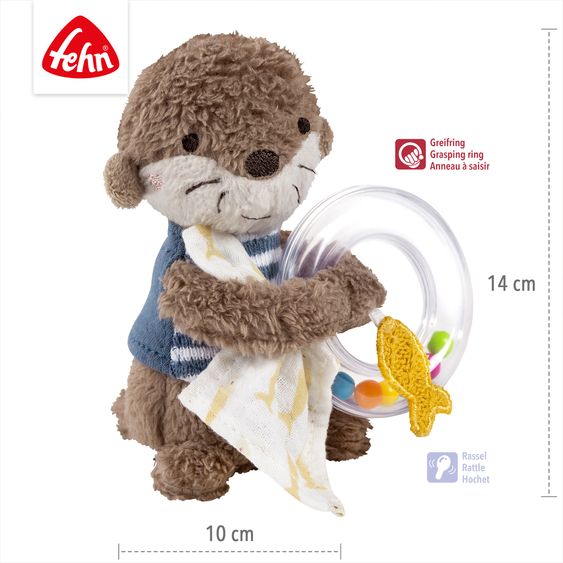 Fehn 3-tlg. Geschenk-Set zur Geburt Schmusetuch, Spieluhr & Greifling - Otter