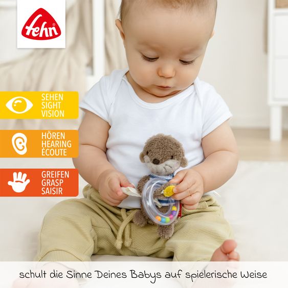 Fehn 3-tlg. Geschenk-Set zur Geburt Schmusetuch, Spieluhr & Greifling - Otter